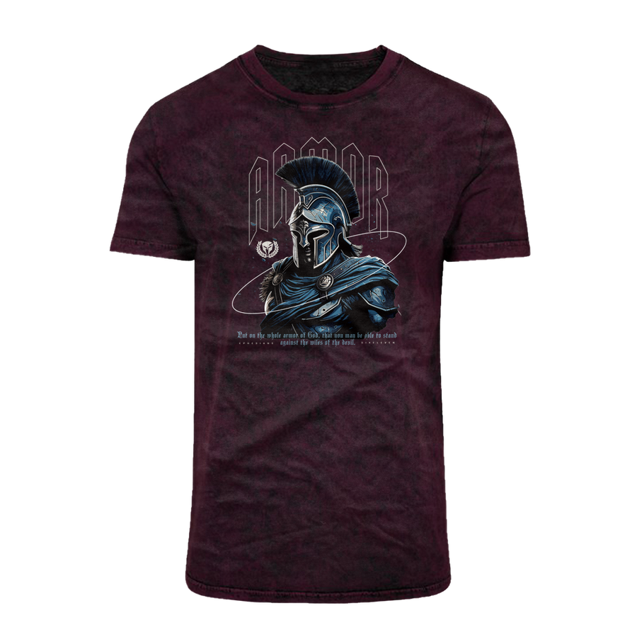 Armor of God - Blue - Acid Washed T-Shirt