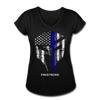 Her Blue Line T-Shirt - black