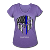 Her Blue Line T-Shirt - purple heather