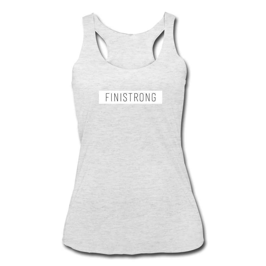 Her White Patch Tank - heather black