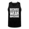 Men’s Weak Is Dangerous Tank - charcoal gray